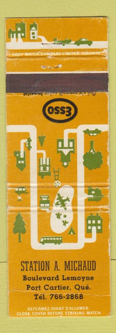 Matchbook Cover - Esso oil gas Station A Michaud Port Cartier QC WEAR