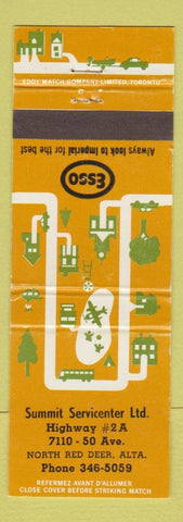 Matchbook Cover - Esso oil gas Summit Service North Red Deer AB