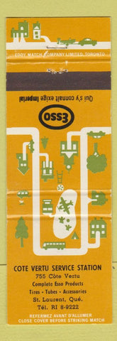 Matchbook Cover - Esso oil gas Cote Vertu St Laurent QC