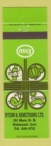 Matchbook Cover - Esso oil gas Dyson Armstrong Richmond QC