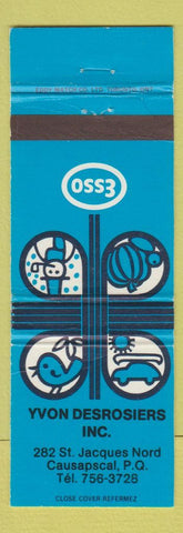Matchbook Cover - Esso oil gas Yvon Desrosiers Causapscal QC