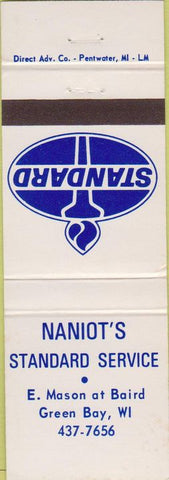 Matchbook Cover - Naniot's Standard oil gas Green Bay WI