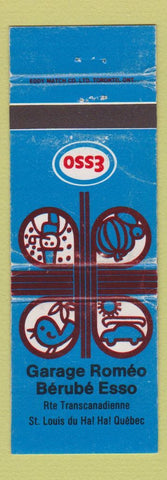 Matchbook Cover - Esso oil gas Garage Romeo St Louis du Hal Hal QC WEAR