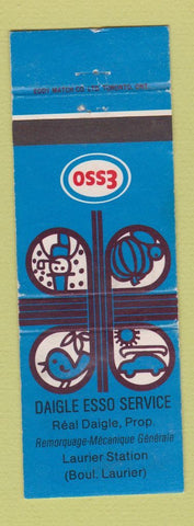 Matchbook Cover - Esso oil gas Daigle Laurier QC WEAR