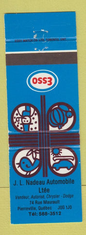 Matchbook Cover - Esso oil gas JL Nadeau Pierreville QC
