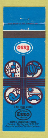 Matchbook Cover - Esso oil gas Cote Grande Vallee Gaspe QC