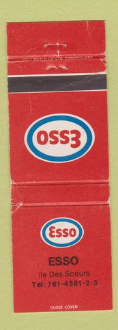 Matchbook Cover - Esso oil gas Ile Des Soeurs QC WORN