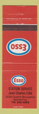 Matchbook Cover - Esso oil gas Sainte Foy QC WEAR