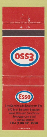 Matchbook Cover - Esso oil gas Beauport QC WEAR