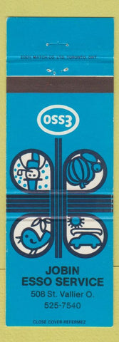Matchbook Cover - Esso oil gas Jobin Quebec QC