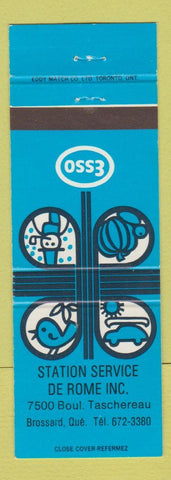 Matchbook Cover - Esso oil gas Station Service De Rome Brossard QC