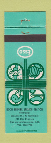 Matchbook Cover - Esso oil gas Roch Bernier Cap de la Madeleine QC WEAR