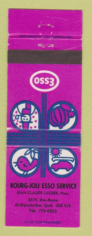 Matchbook Cover - Esso oil gas Bourg Joli St Hyacinthe QC