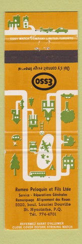 Matchbook Cover - Esso oil gas Romeo Peloquin St Hyacinthe QC