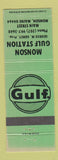 Matchbook Cover - Gulf oil gas Monson ME