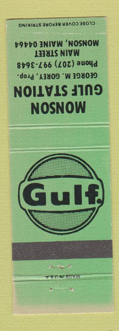 Matchbook Cover - Gulf oil gas Monson ME