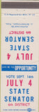 Matchbook Cover - State Senator Election