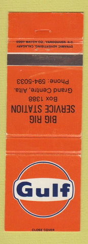 Matchbook Cover - Gulf oil gas Big Rig Service Grand Centre AB