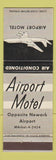 Matchbook Cover - Airport Motel Newark NJ