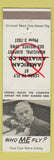 Matchbook Cover - Cessna Airplanes American Aviation Des Moines IA