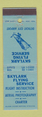 Matchbook Cover - Skylark Flying Service Detroit MI