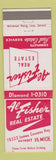 Matchbook Cover - Al Fisher Real Estate Detroit MI