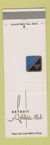Matchbook Cover - Detroit MI Athletic Club