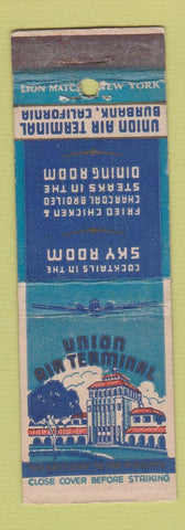 Matchbook Cover - Union Air Terminal Burbank CA WEAR