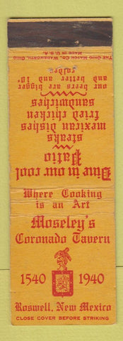 Matchbook Cover - Moseley's Coronado Tavern Roswell NM 1940