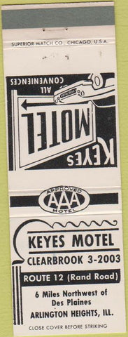Matchbook Cover - Keyes Motel Arlington Heights IL