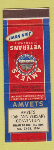 Matchbook Cover - AMVETS Convention 10th Miami Beach FL 1954