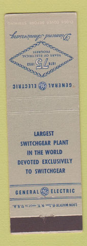 Matchbook Cover - General Electric 75th Anniversary GE