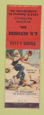 Matchbook Cover - CH Hershock Building Materials Harrisburg PA