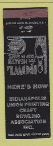 Matchbook Cover - Indianapolis Union Printing Craft Bowling IN