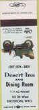 Matchbook Cover - Desert Inn Shoshoni WY