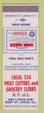 Matchbook Cover - Local 534 Meat Cutters Grocery Clerks Union East St Louis IL