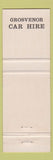 Matchbook Cover - Grosvenor Car Hire Johannesburg Durban Cape Town South Africa