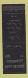 Matchbook Cover - Ala Community Auto Service Newington