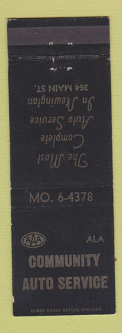 Matchbook Cover - Ala Community Auto Service Newington