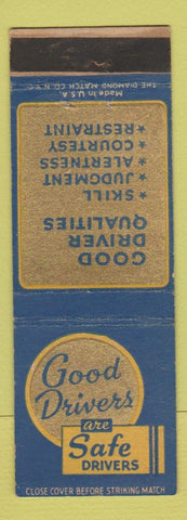 Matchbook Cover - Good Drivers Safety MI Michigan Auto Club WEAR