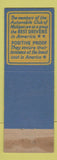 Matchbook Cover - Good Drivers Safety MI Michigan Auto Club WEAR
