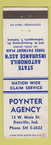 Matchbook Cover - Poynter Insurance Agency Danville IN