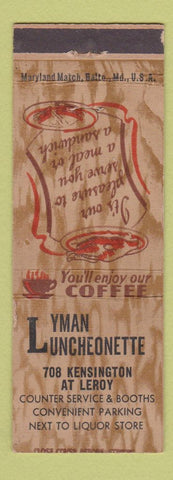 Matchbook Cover - Lyman Luncheonette