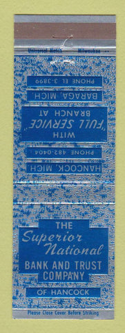 Matchbook Cover - Superior National Bank and Trust Hancock Baraga MI
