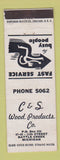 Matchbook Cover - C&S Wood Products Battle Creek MI
