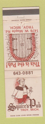Matchbook Cover - Squire's Pub Troy MI