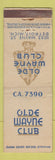 Matchbook Cover - Olde Wayne Club Detroit MI WEAR feature