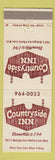 Matchbook Cover - Countryside Inn Battle Creek MI