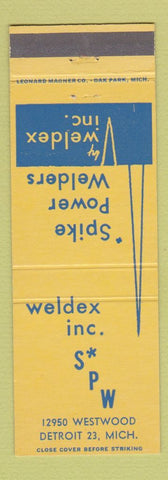 Matchbook Cover - Weldex Inc Detroit MI