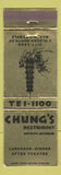 Matchbook Cover - Chung's Restaurant Chinese Detroit MI